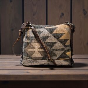 Myra Bag Aztec Print Distinctive Crossbody with Hair-on Leather
